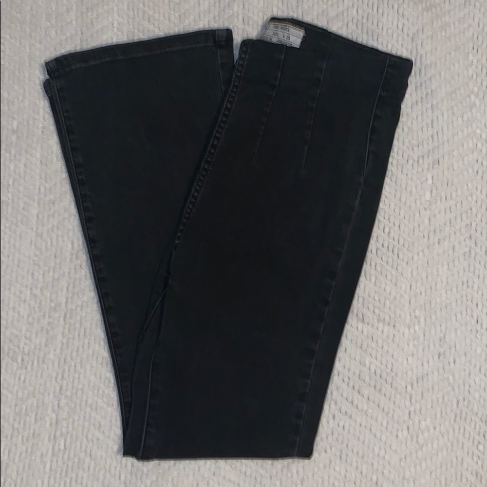 Free People Black Elastic Bootcut Jeans